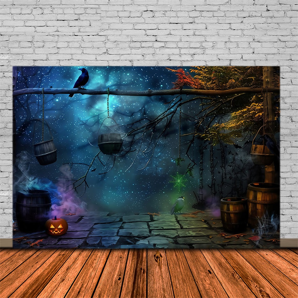 Halloween Photo Backdrop Starlit Witching Woods Backdrop UK MRR7-30