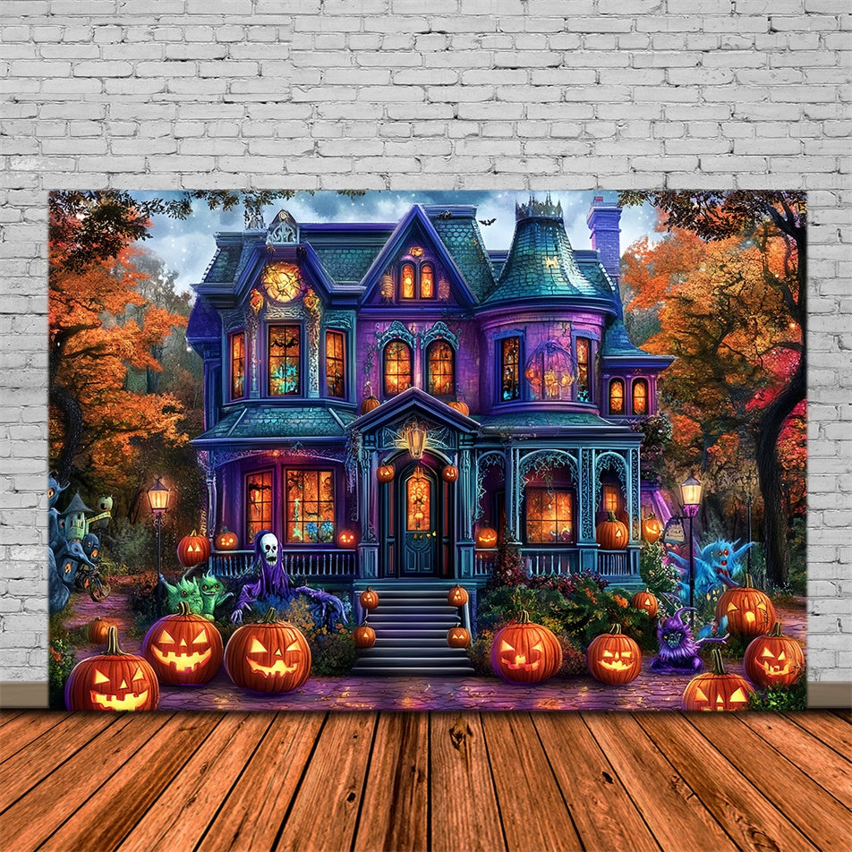 Halloween Picture Backdrop Autumn Fright Estate Backdrop UK MRR7-41