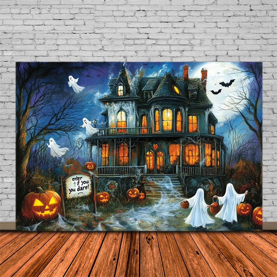 Spooky Halloween Backdrop Haunted Manor Ghosts Backdrop UK MRR7-43