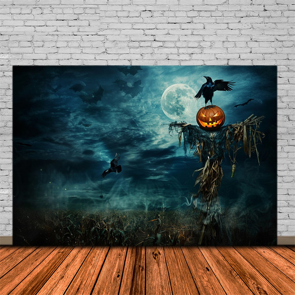 Halloween Backdrop Ideas Moonlit Harvest Horror Backdrop UK MRR7-44