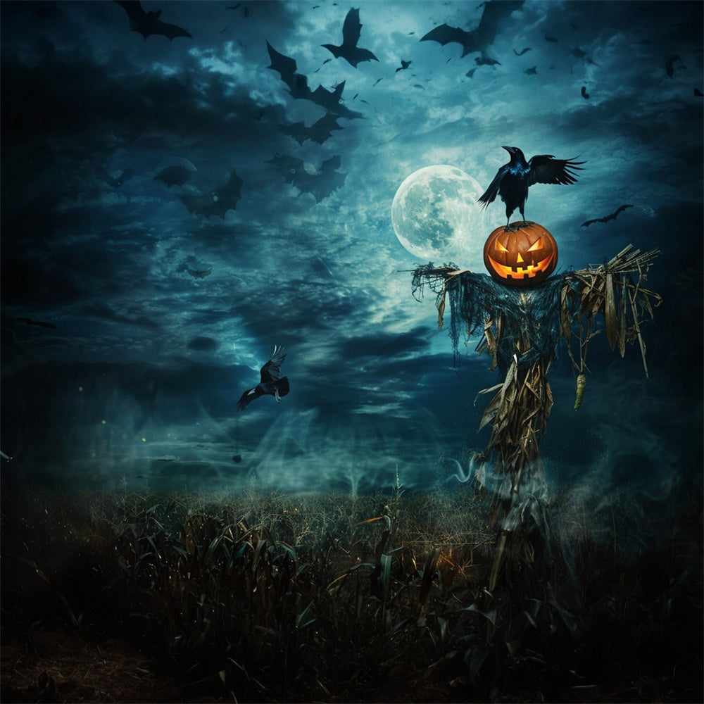 Halloween Backdrop Ideas Moonlit Harvest Horror Backdrop UK MRR7-44