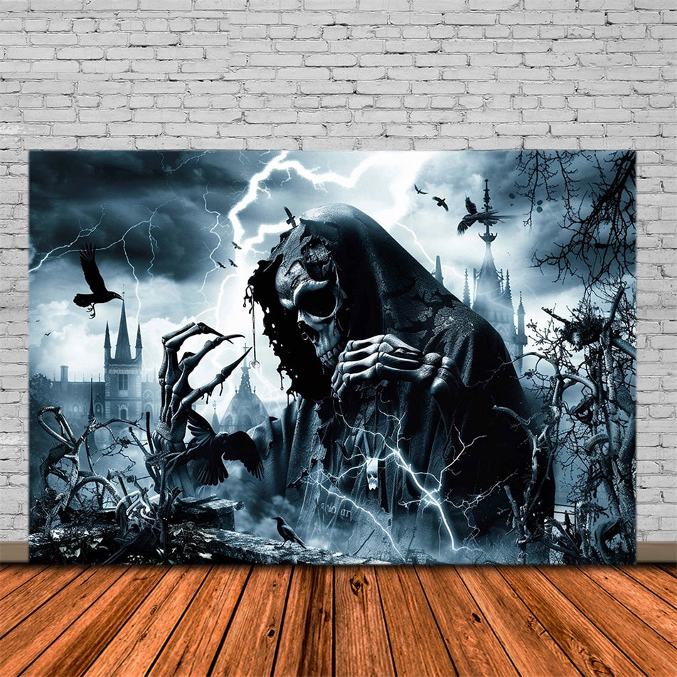 Scary Halloween Backdrop Vengeful Wraith Lightning Backdrop UK MRR7-47