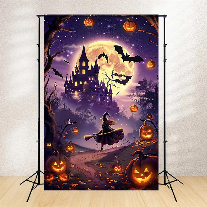 Halloween Witch Backdrop Moonlit Magic Ride Backdrop UK MRR7-51
