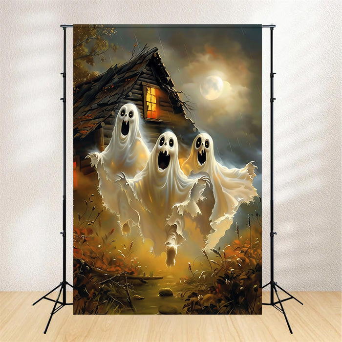 Photography Halloween Backdrop Moonlit Ghost Rush Backdrop UK MRR7-53