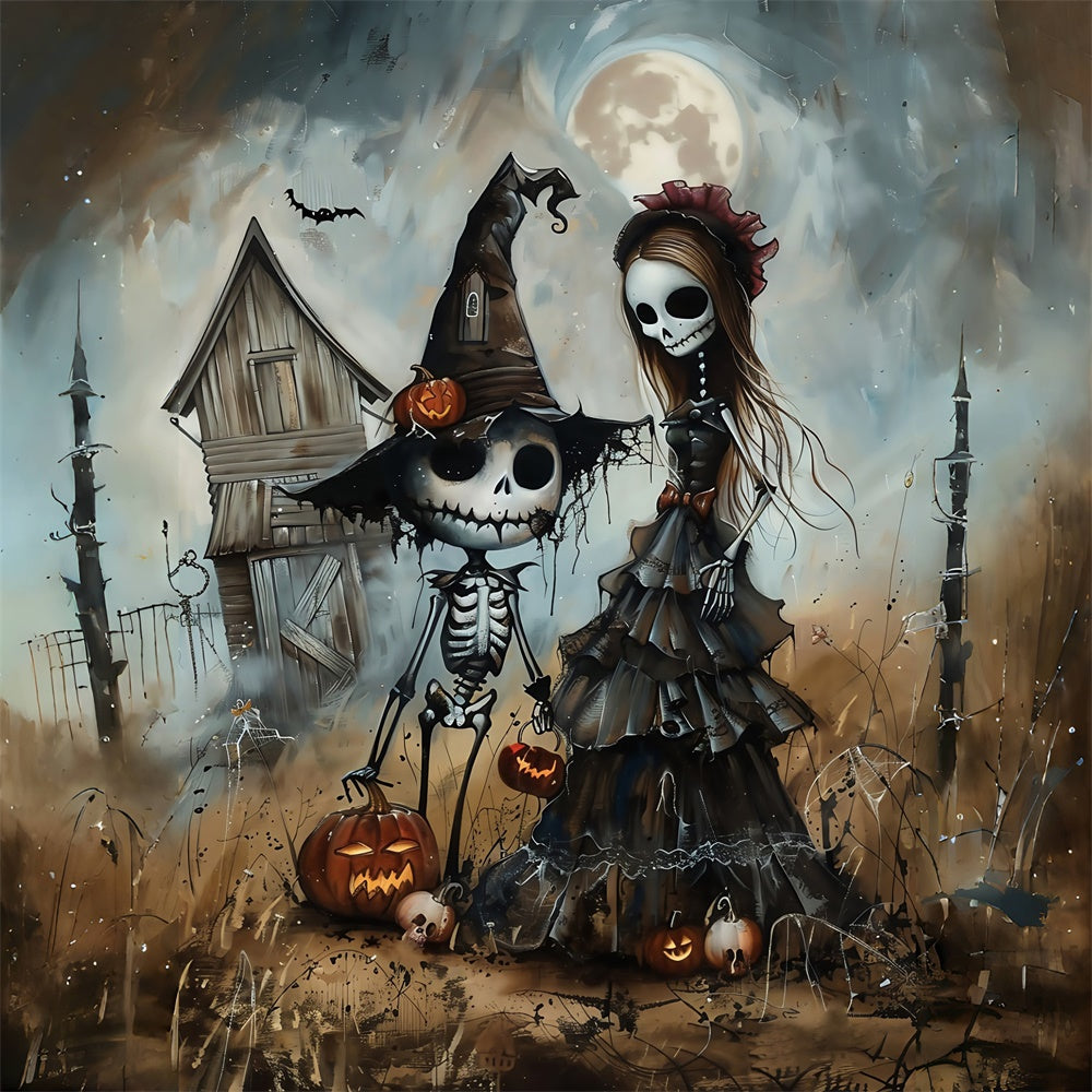 Halloween Photography Backdrop Moonlit Macabre Pair Backdrop UK MRR7-54