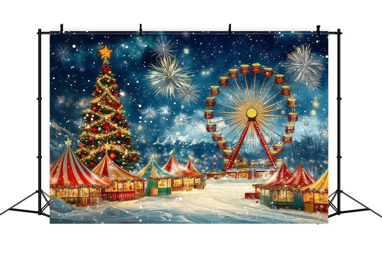 Christmas Backdrops Festive Winter Fairground Backdrop UK MRR7-58