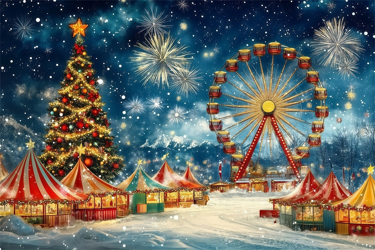 Christmas Backdrops Festive Winter Fairground Backdrop UK MRR7-58