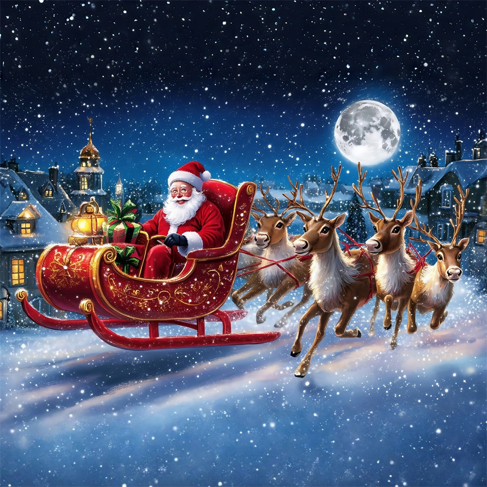 Christmas Backdrop Ideas Santa Reindeer Adventure Backdrop UK MRR7-60