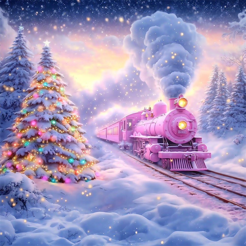 Christmas Photo Backdrops Magical Snow Journey Backdrop UK MRR7-61