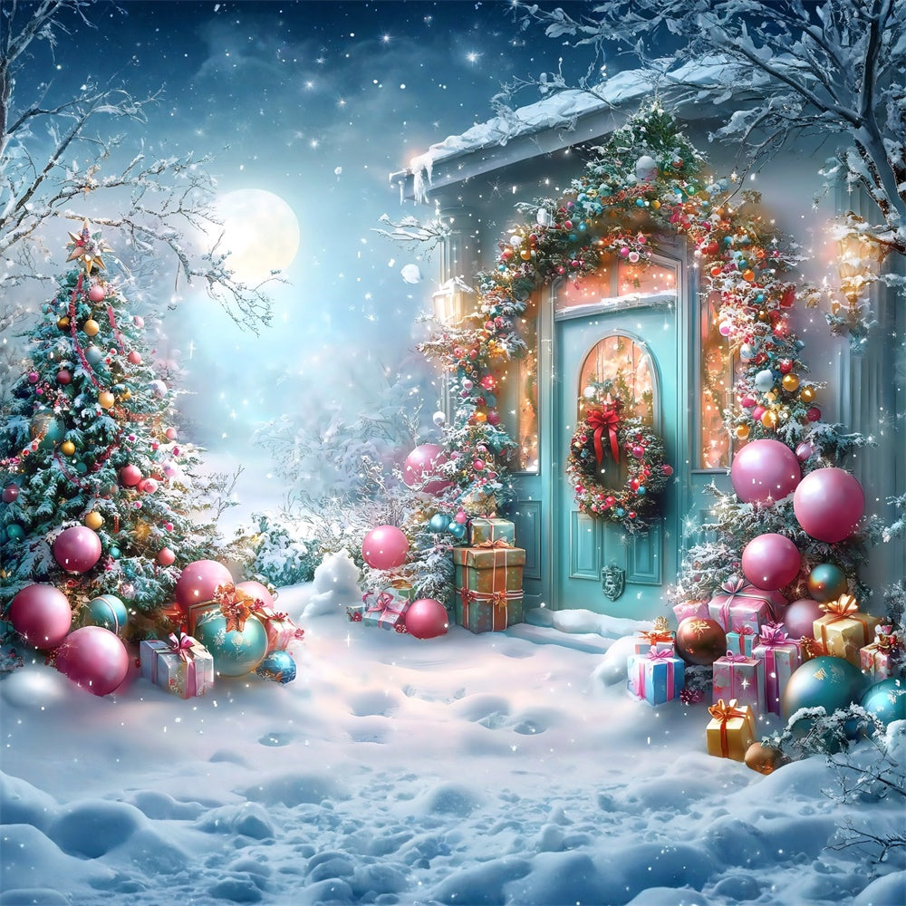 Christmas Backdrops Sparkle Christmas Porch Backdrop UK MRR7-62