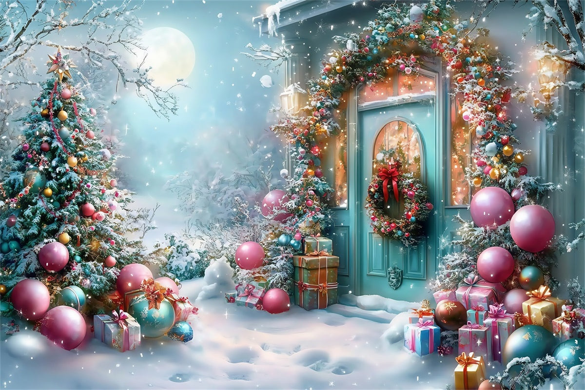 Christmas Backdrops Sparkle Christmas Porch Backdrop UK MRR7-62
