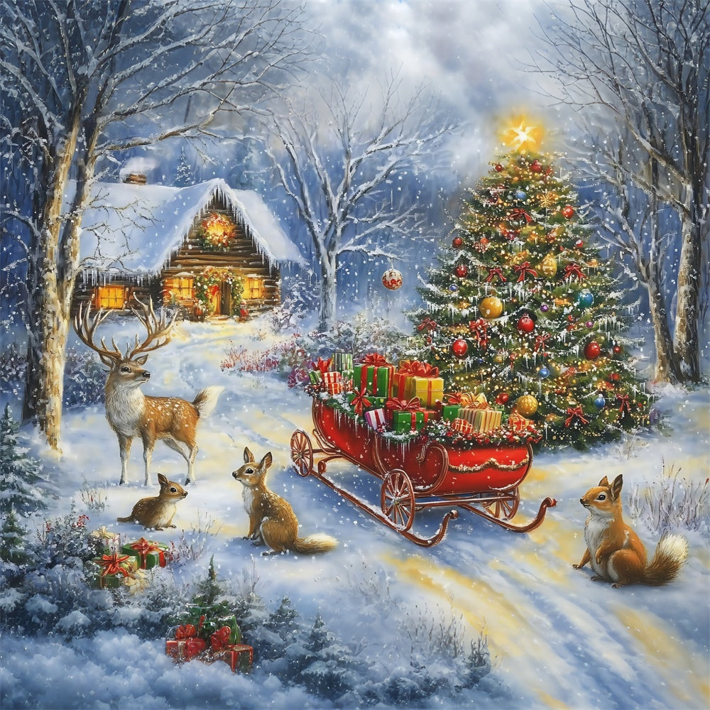 Christmas Backdrop Ideas Peaceful Winter Critter Backdrop UK MRR7-63