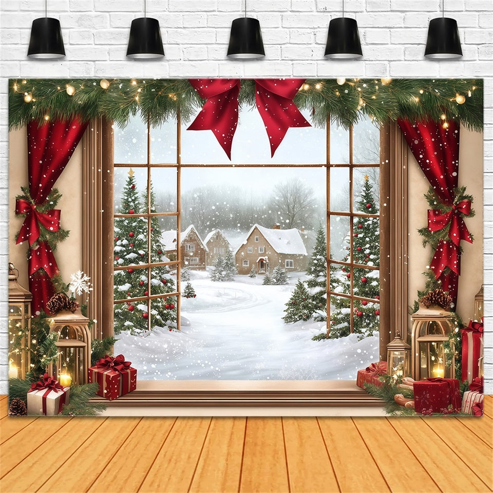 Christmas Photo Backdrop Holiday Window Magic Backdrop UK MRR7-68