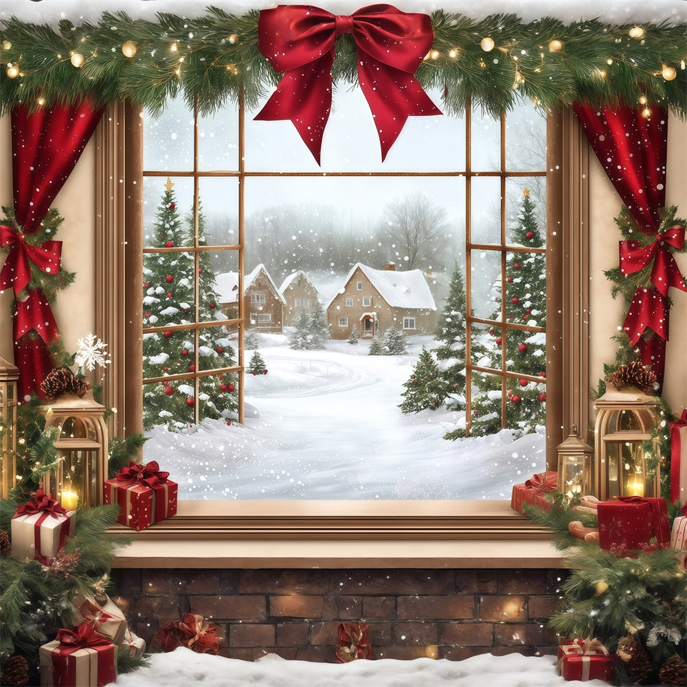Christmas Photo Backdrop Holiday Window Magic Backdrop UK MRR7-68