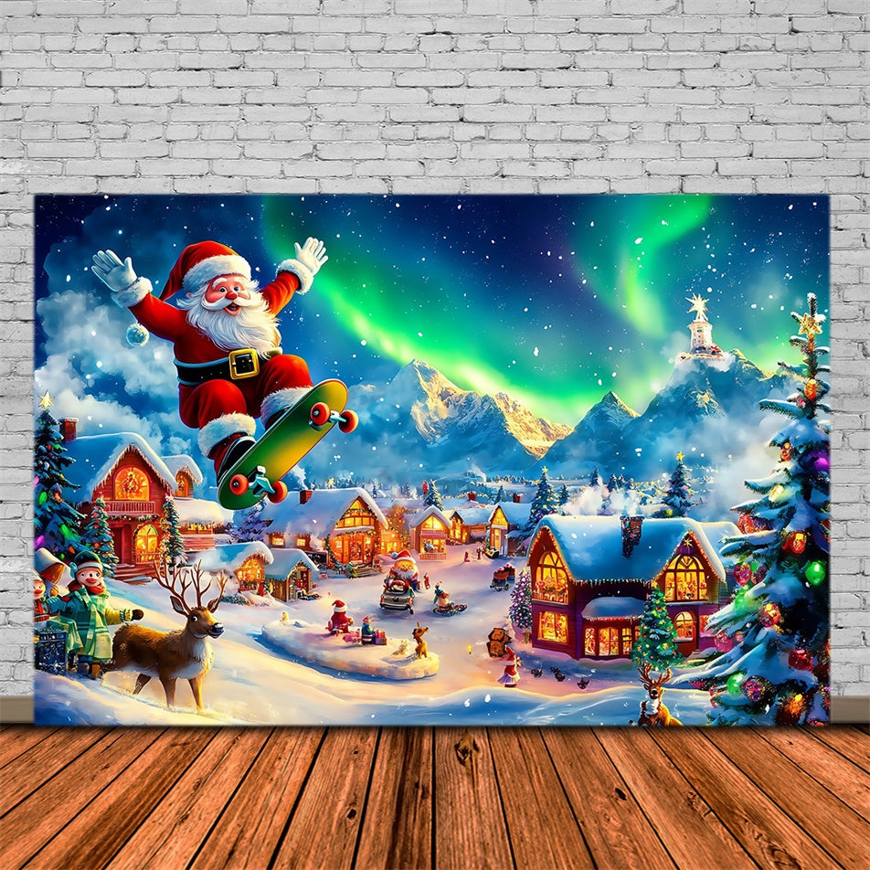 Christmas Village Backdrop Santa Winter Joy Backdrop UK MRR7-71