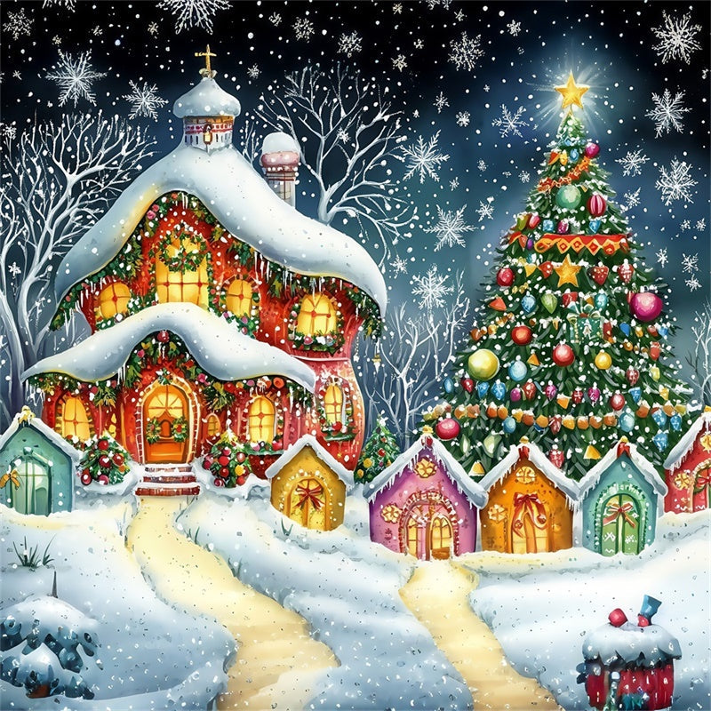 Christmas Backdrop Twilight Snowflake Fantasy Backdrop UK MRR7-76