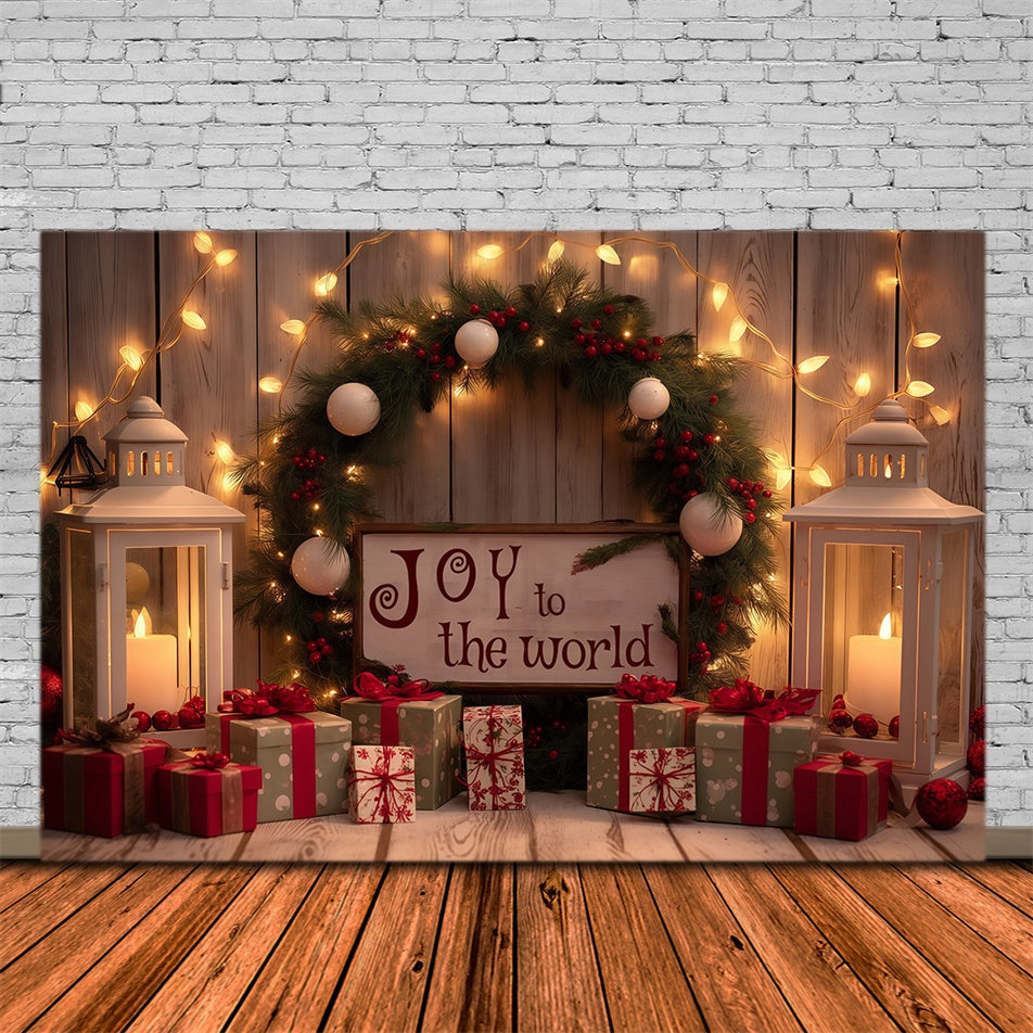 Xmas Backdrops Candle Light Pine Garland Backdrop UK MRR7-77