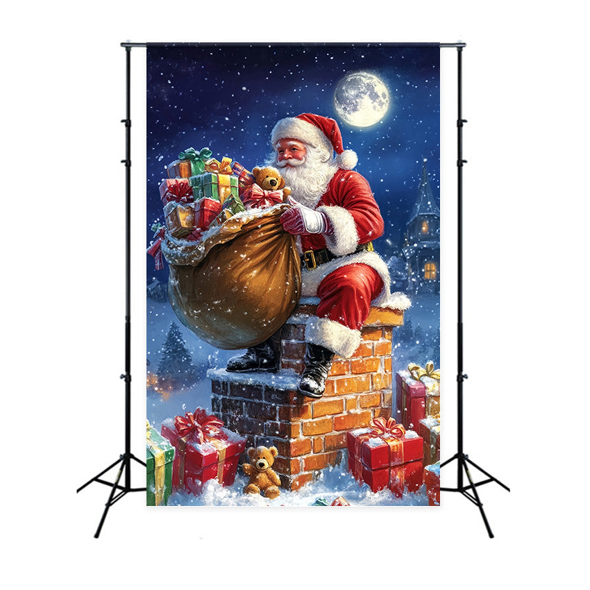 Christmas Backdrop Magical Midnight Santa Backdrop UK MRR7-89