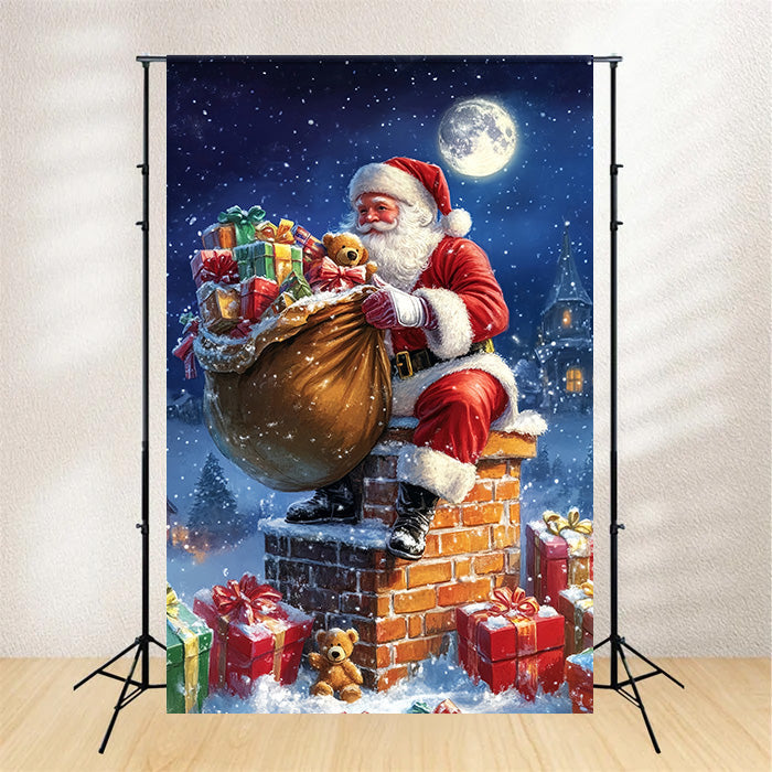 Christmas Backdrop Magical Midnight Santa Backdrop UK MRR7-89