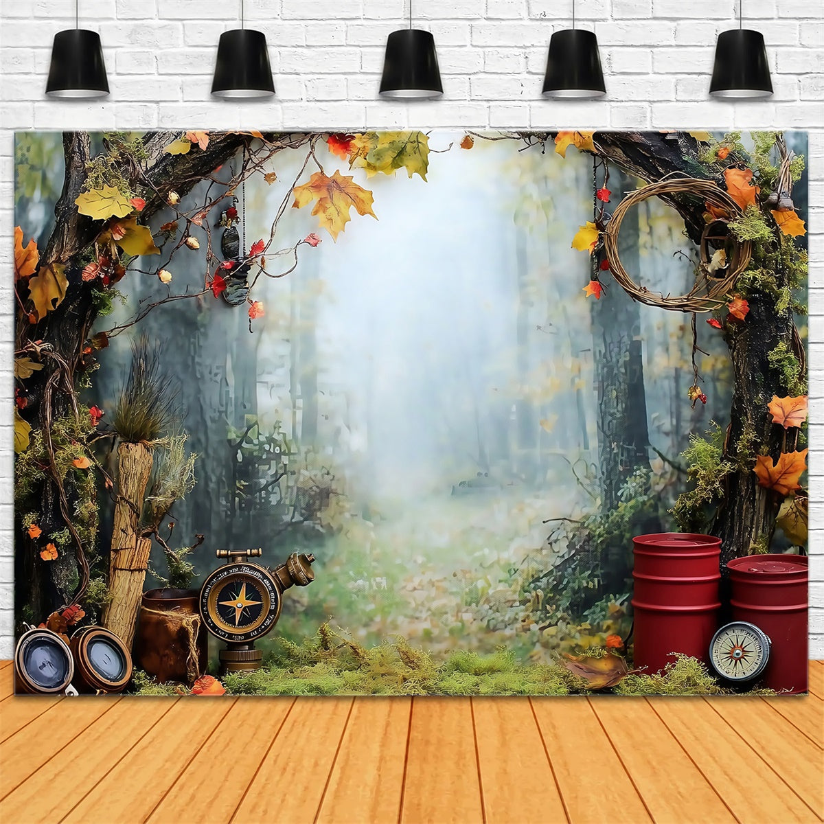 Forest Photo Backdrop Rustic Autumn Path Backdrop UK MRR7-95