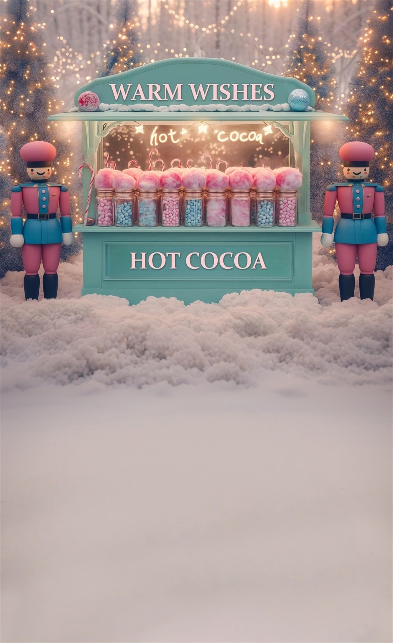 Holiday Backdrop Fantasy Nutcracker Hot Cocoa Candy Store Christmas Backdrops 10x10 UK MRR8-110