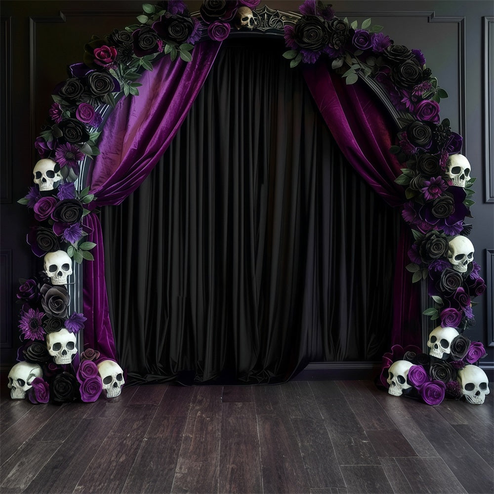 Halloween Wall Backdrop Skull Flower Gothic Archway Halloween Backdrop UK MRR8-21