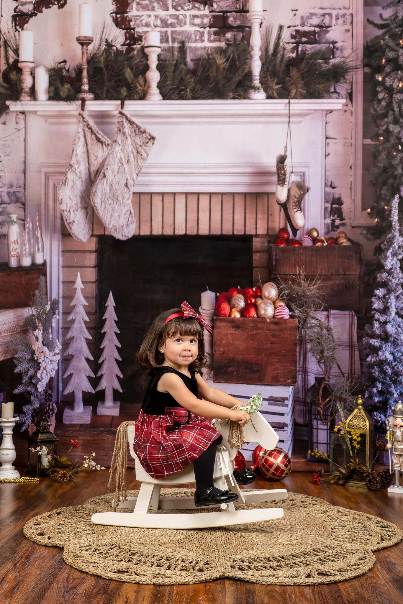 Christmas Backdrop Frosted Pines Fireplace Decor Christmas Photo Backdrop UK MRR8-261