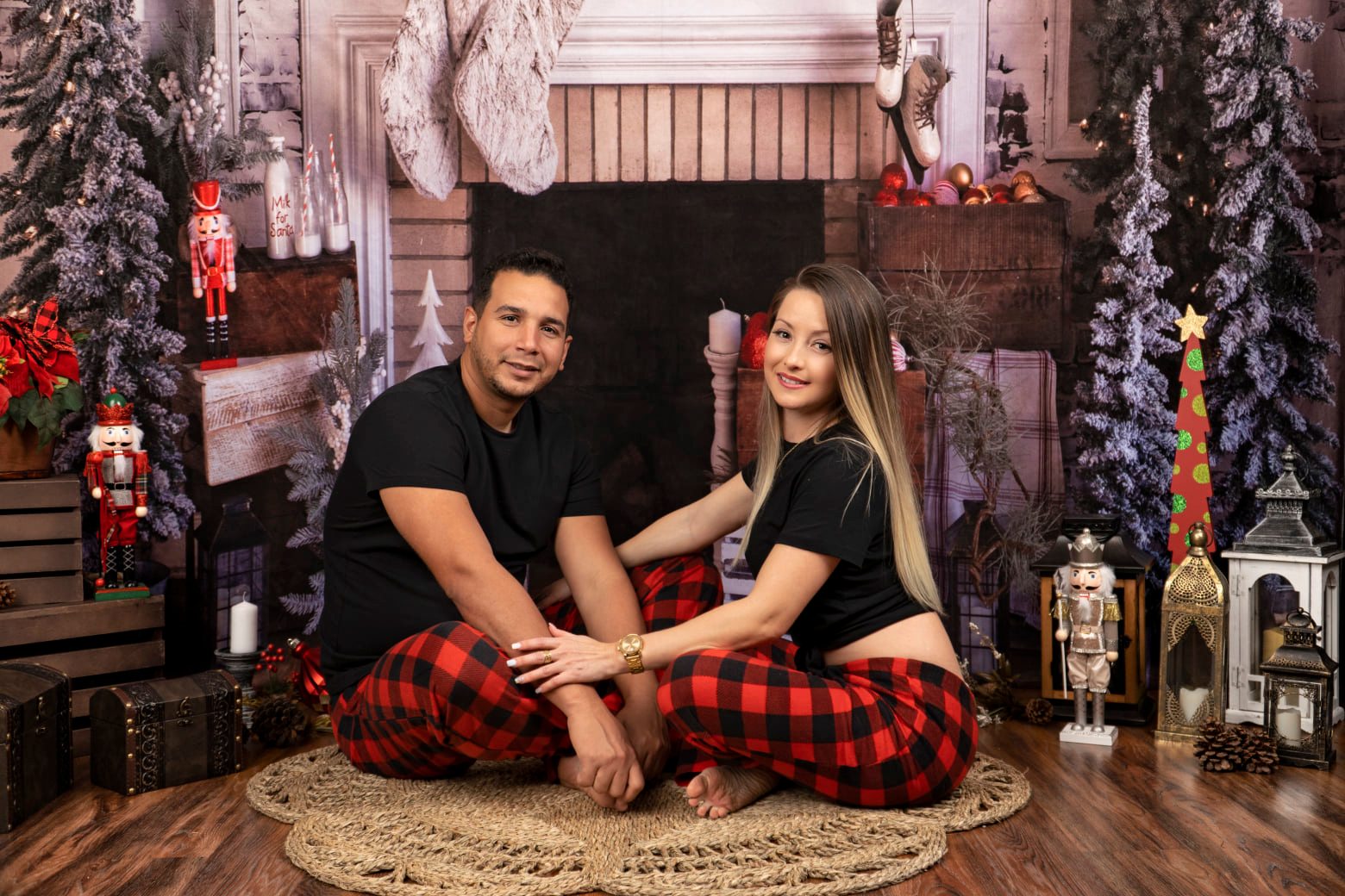 Christmas Backdrop Frosted Pines Fireplace Decor Christmas Photo Backdrop UK MRR8-261