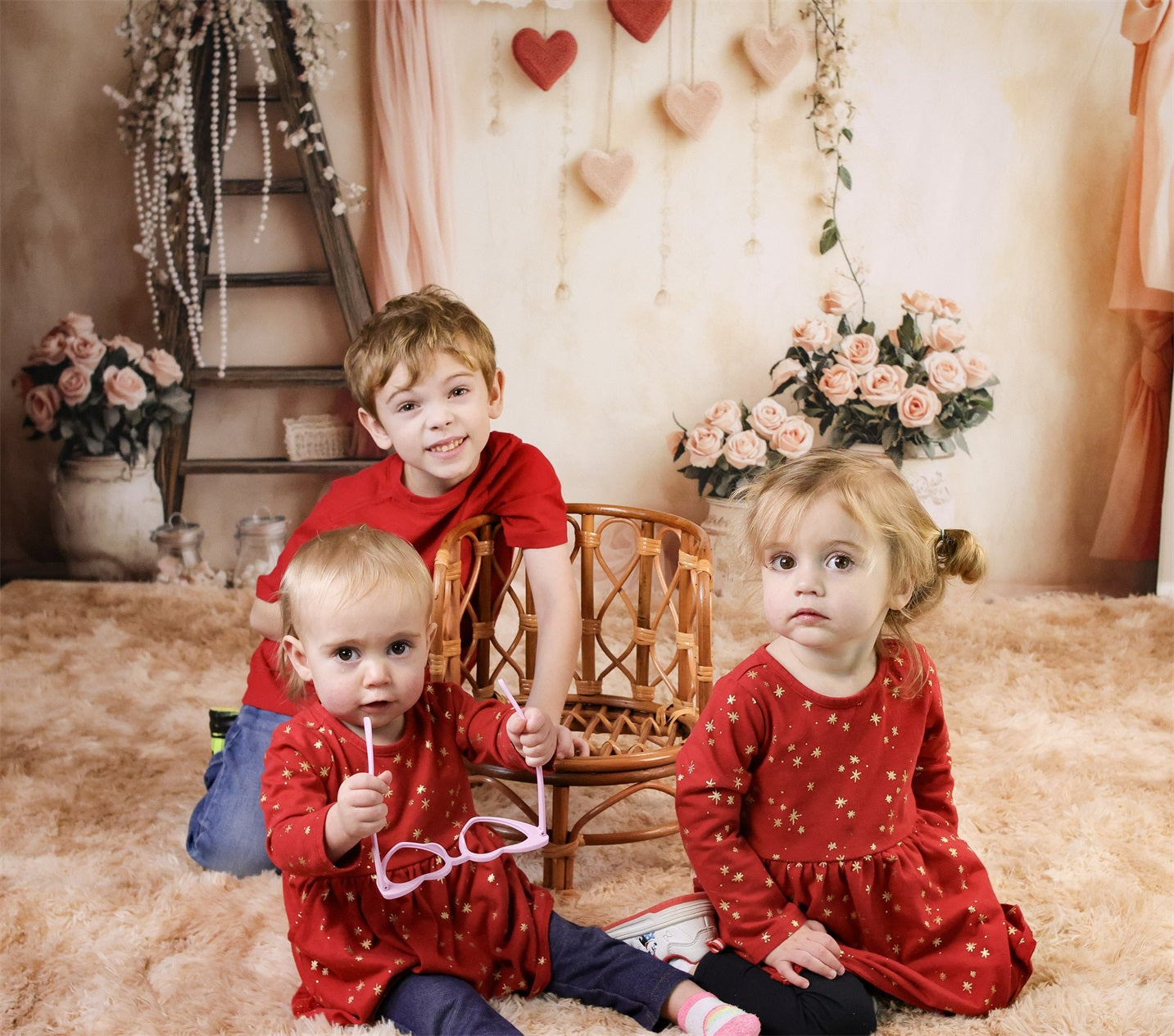 Valentine Photo Backdrop Romantic Floral Love Heart Valentine's Day Backdrop UK MRR8-274