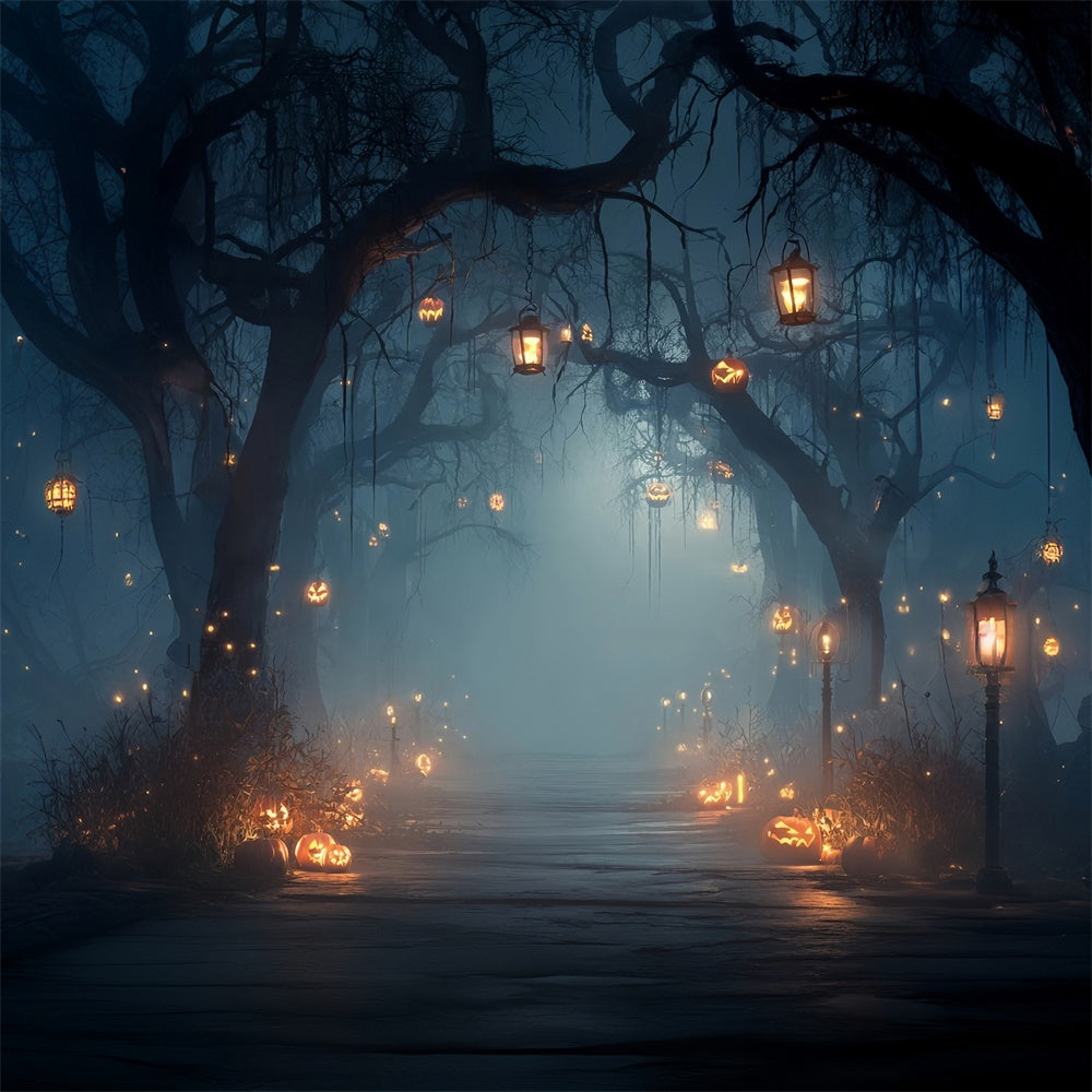 Spooky Halloween Backdrop Dim Forest Lights Halloween Backdrop UK MRR8-34