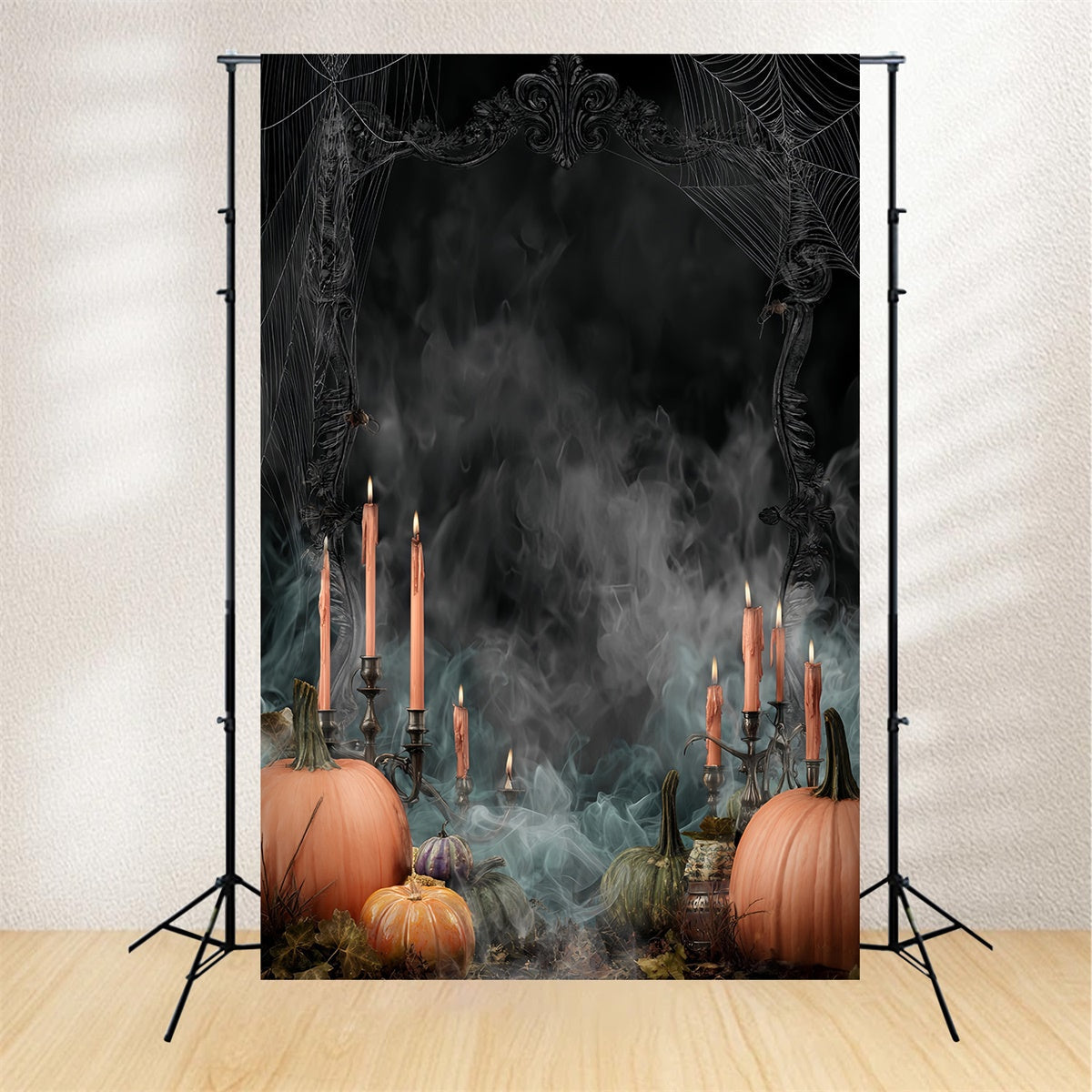 Halloween Wall Backdrop Pumpkin Candle Dark Smoke Halloween Backdrop UK MRR8-40