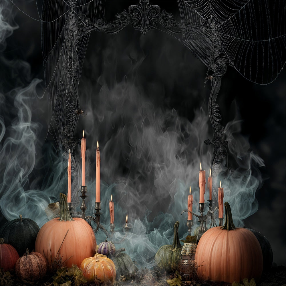 Halloween Wall Backdrop Pumpkin Candle Dark Smoke Halloween Backdrop UK MRR8-40