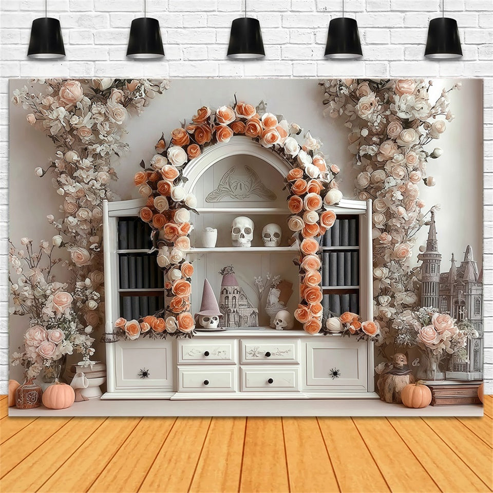 Halloween Photography Backdrop Flower Skull Indoor Halloween Backdrop UK MRR8-8
