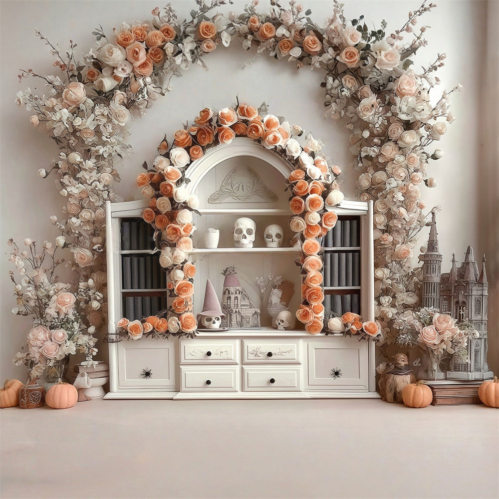 Halloween Photography Backdrop Flower Skull Indoor Halloween Backdrop UK MRR8-8