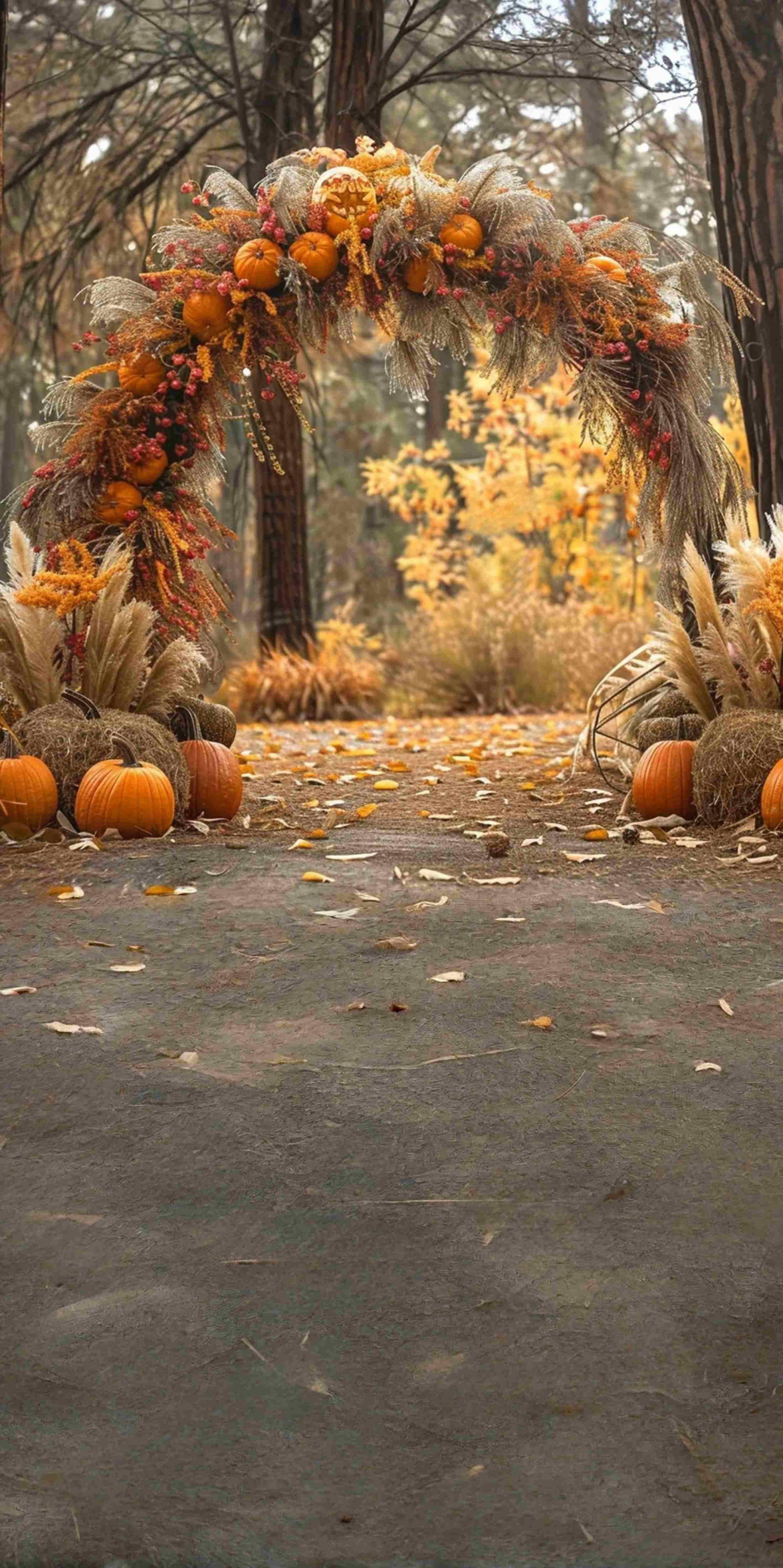 Autumn Backdrops Autumn Archway Forest Ceremony Sweep Backdrop UK MRR8-89