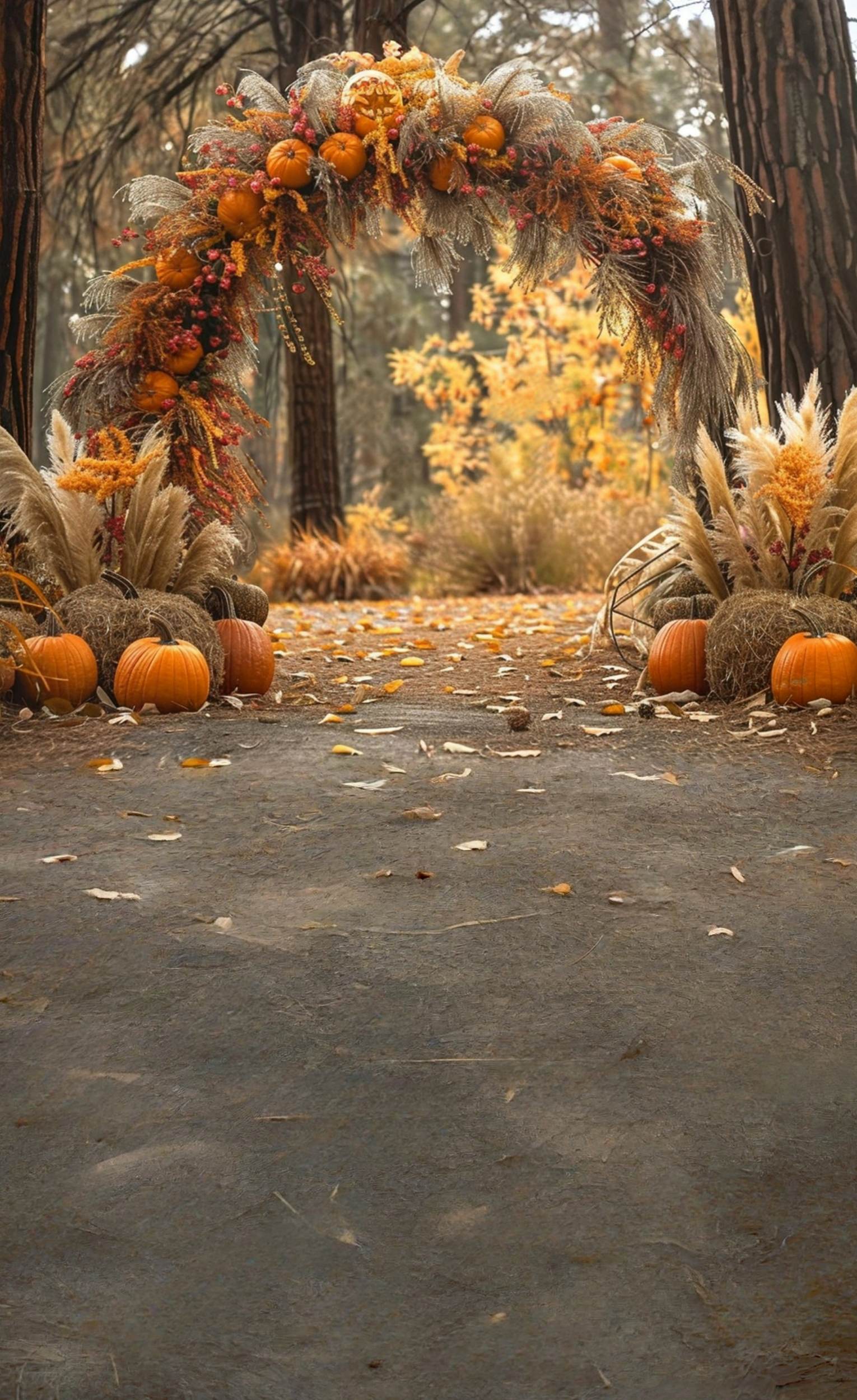 Autumn Backdrops Autumn Archway Forest Ceremony Sweep Backdrop UK MRR8-89