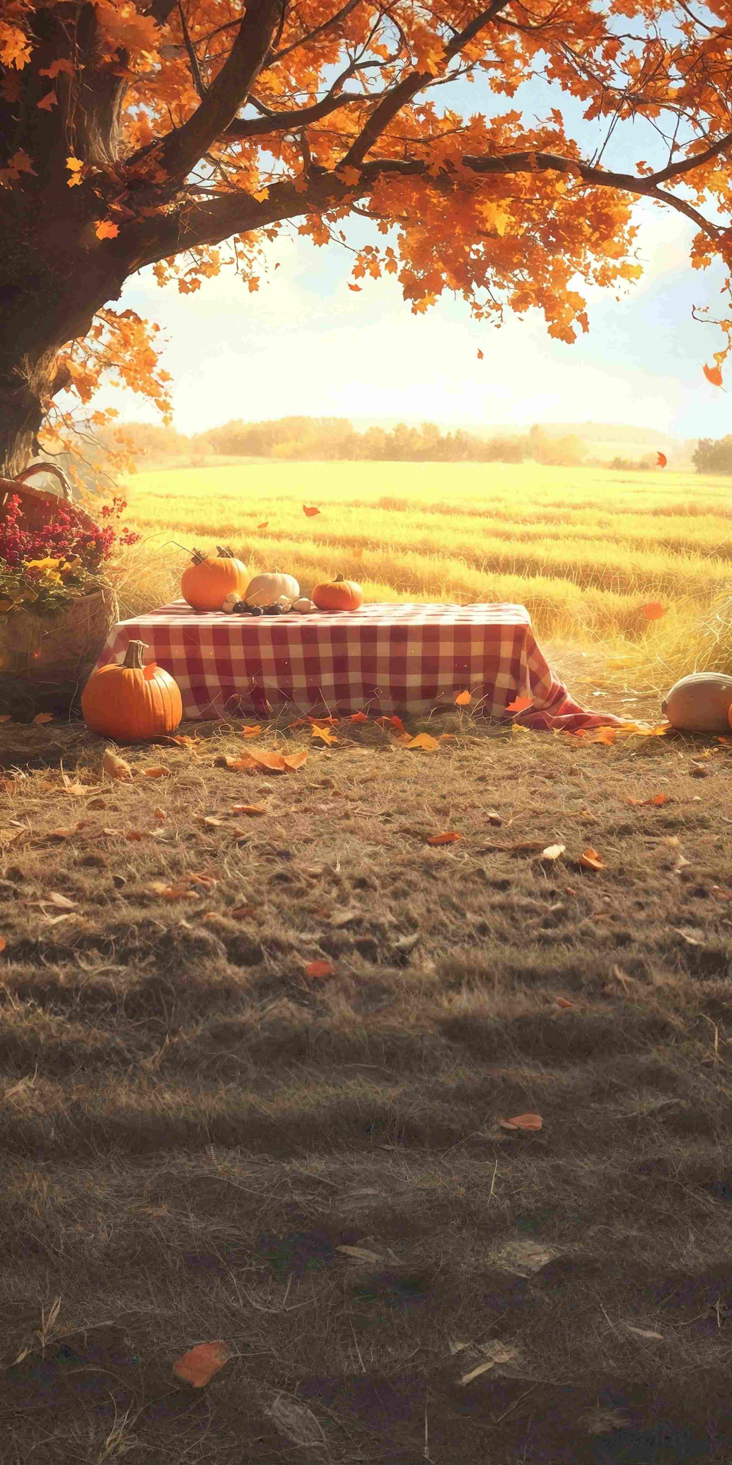 Autumn Backdrop Harvest Field Picnic Scene Sweep Backdrop UK MRR8-99