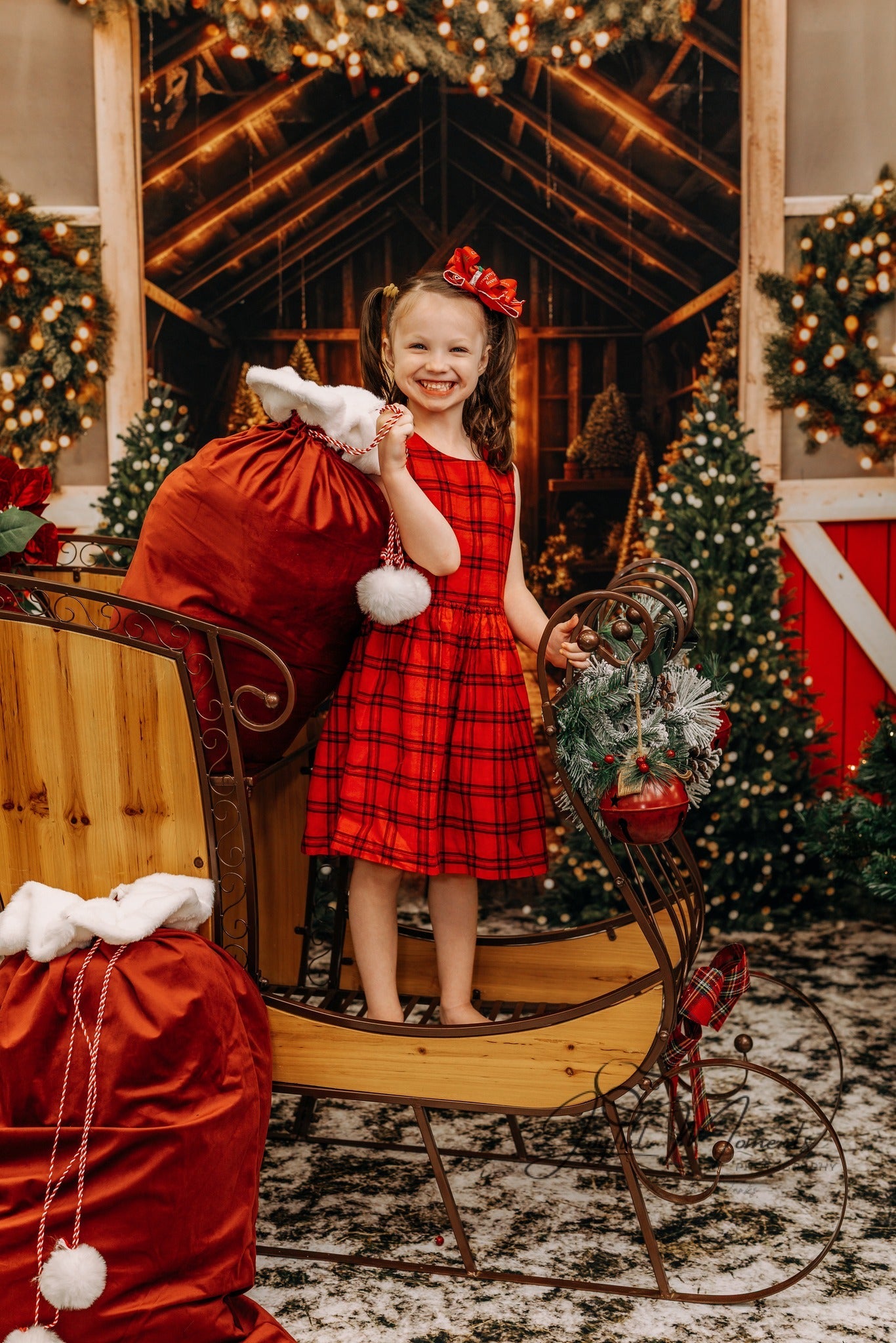 Tree Farm Backdrop Christmas Tree Barn Lights Christmas Backdrop UK MRR9-13