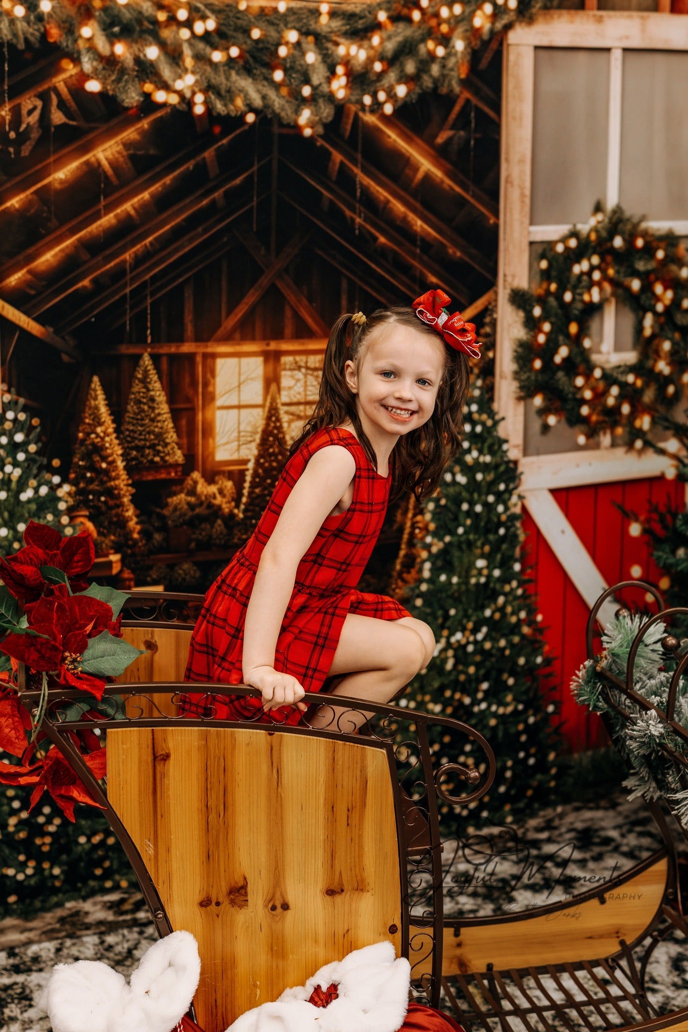 Tree Farm Backdrop Christmas Tree Barn Lights Christmas Backdrop UK MRR9-13