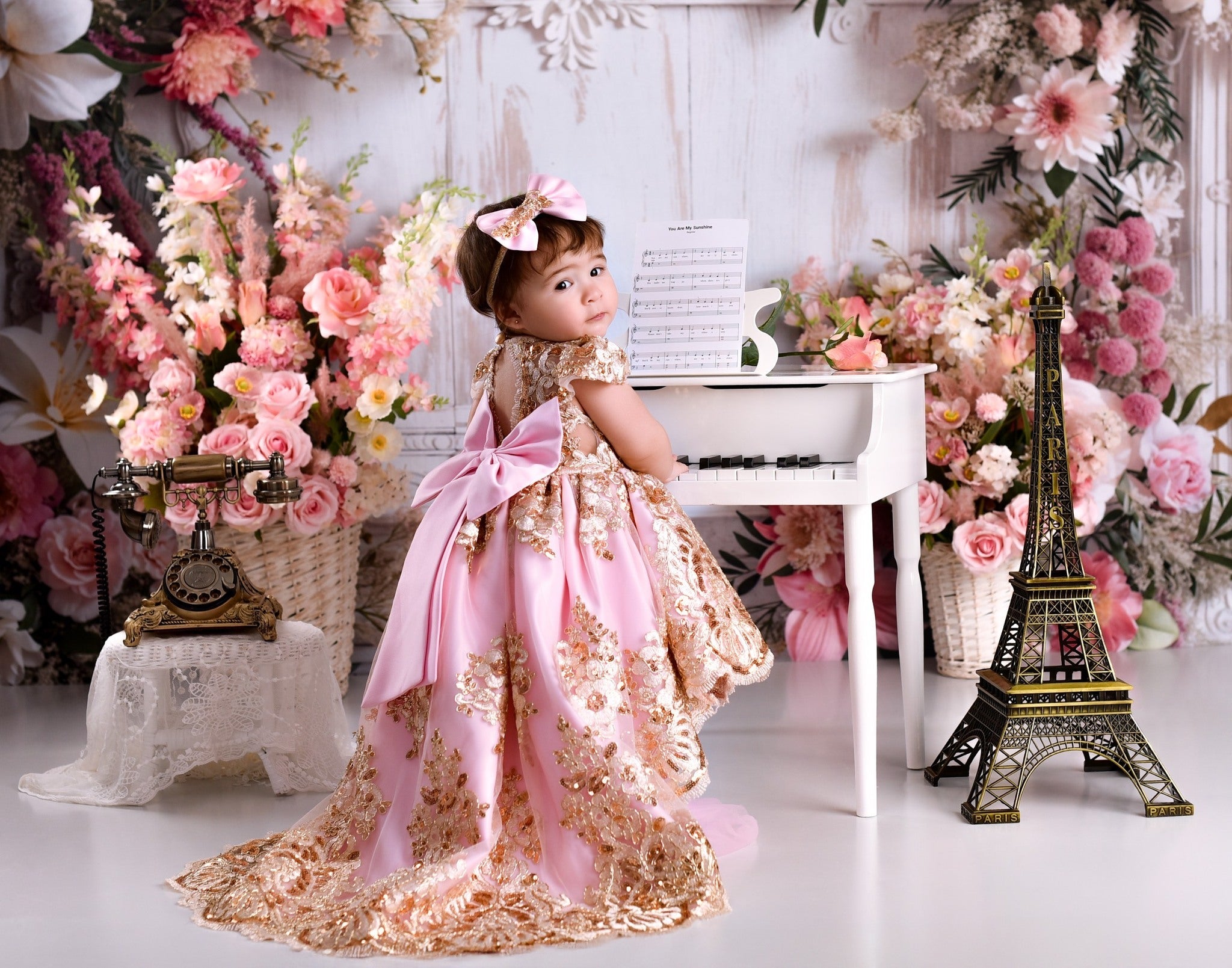 Vintage Backdrop Classic Frame Flower Garland Vintage Wall Backdrop UK MRR9-19