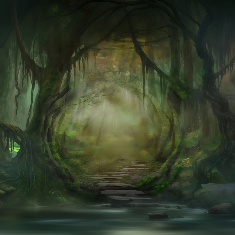 Forest Backdrop Misty Enchanted Forest Pathway Forest Photo Backdrop UK MRR9-22