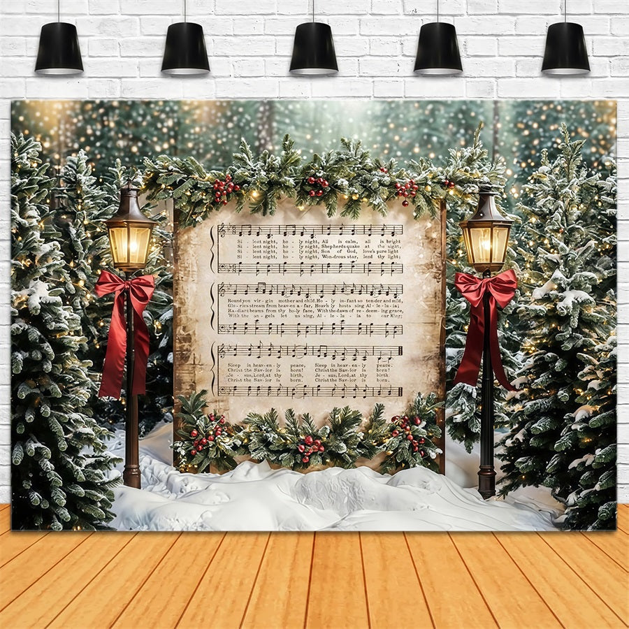 Joy To The World Backdrop Snowy Christmas Carol Music Christmas Backdrop UK MRR9-24