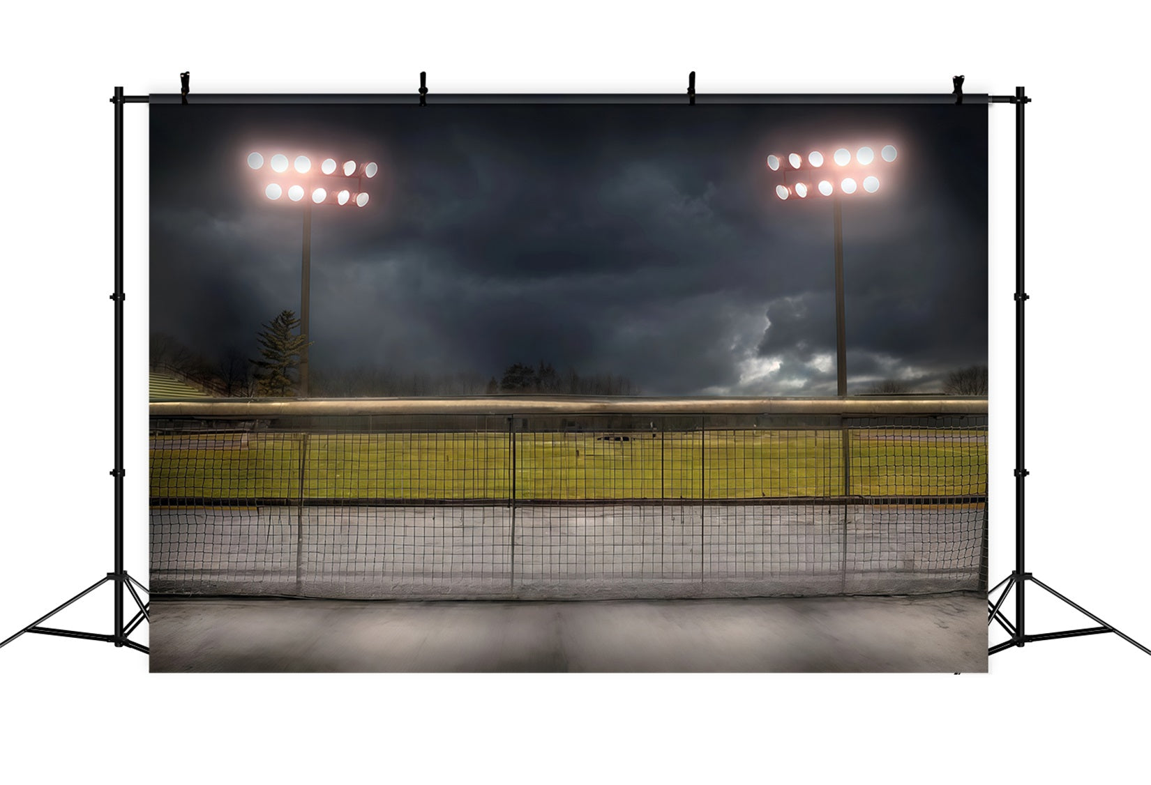 Football Field Backdrop Stadium Lights Dark Sky Sports Backdrop UK MRR9-32