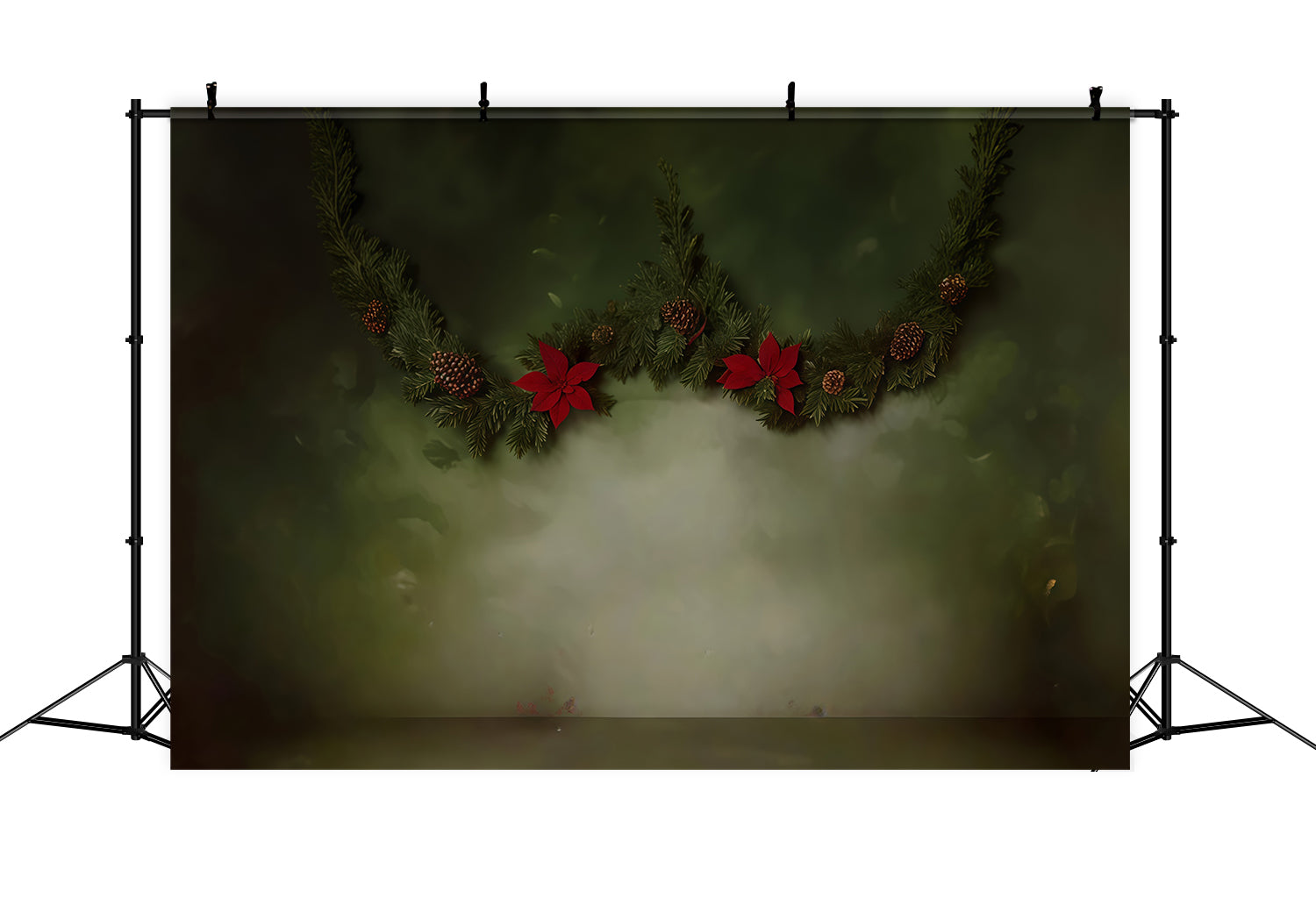 Vintage Backdrop Christmas Garland Pinecones Vintage Photo Backdrop UK MRR9-33