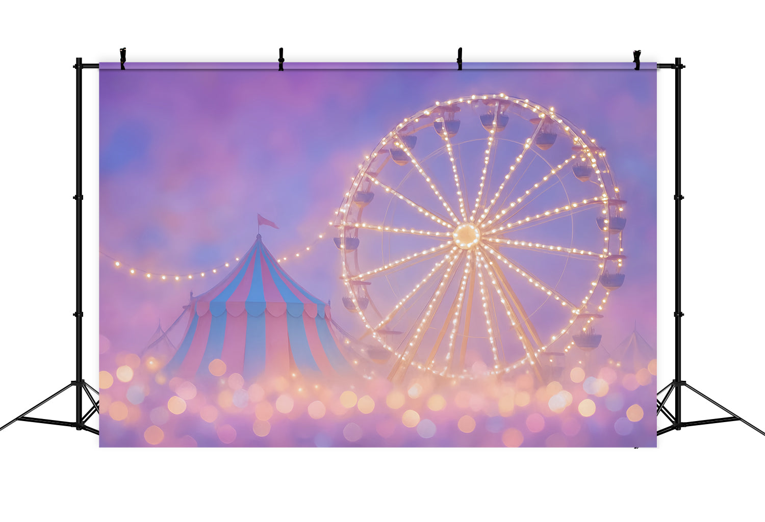 Circus Backdrop Carnival Ferris Wheel Tent Lights Children Backdrops UK MRR9-35