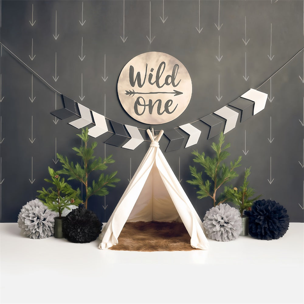 1st Birthday Backdrop Wild One Teepee Adventure Setup Cake Smash Backdrop UK MRR9-5