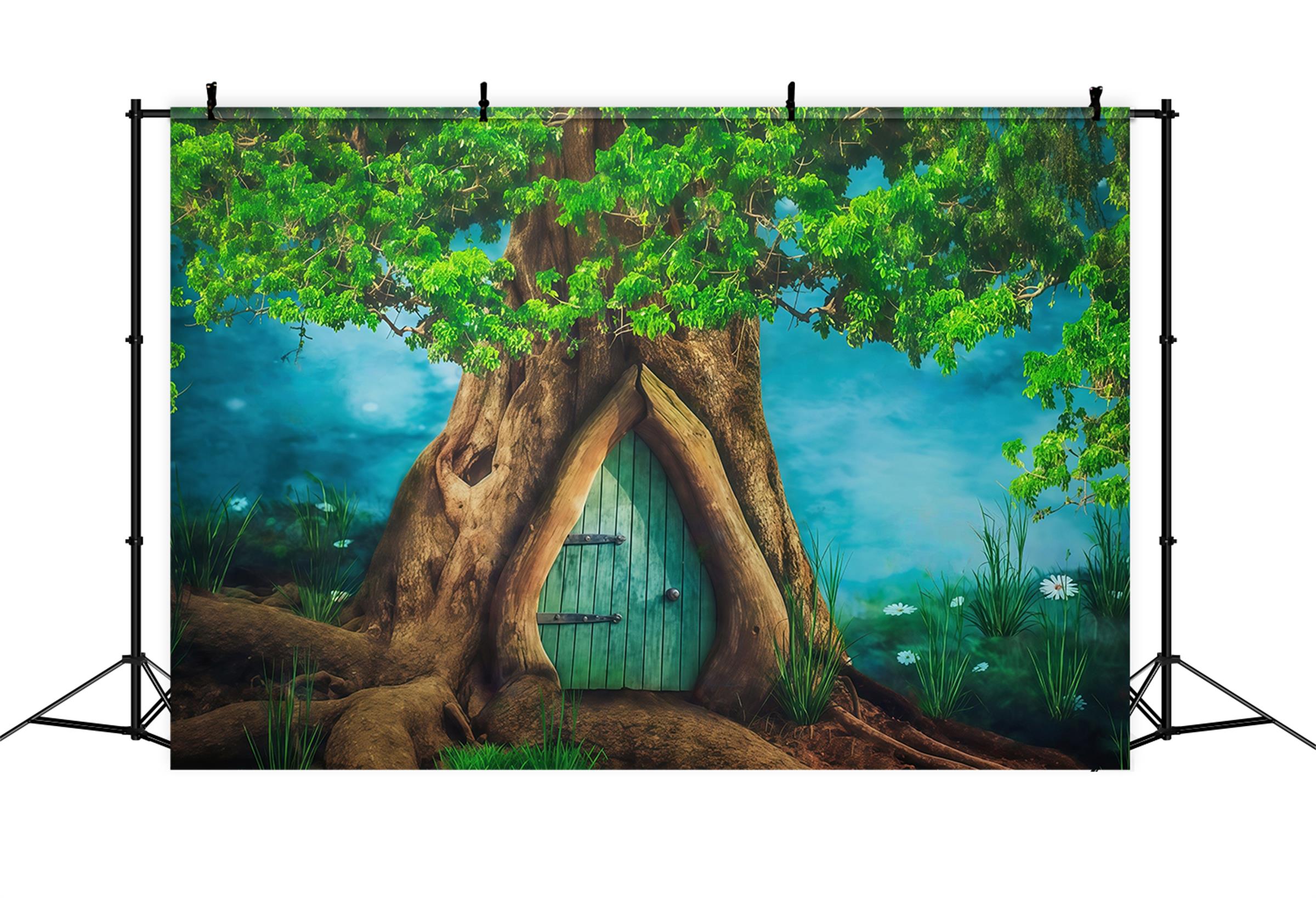 Forest Backdrop Enchanted Tree Trunk Door Newborn Photography Backdrop UK MRR9-72