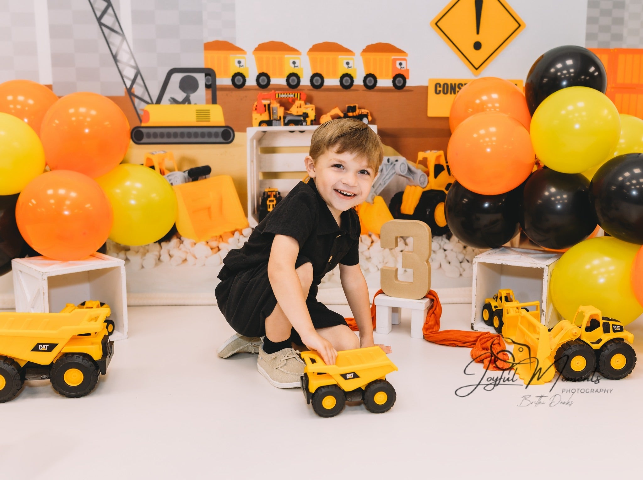 Kids Photo Backdrop Construction Trucks Toy Display Newborn Backdrop UK MRR9-9