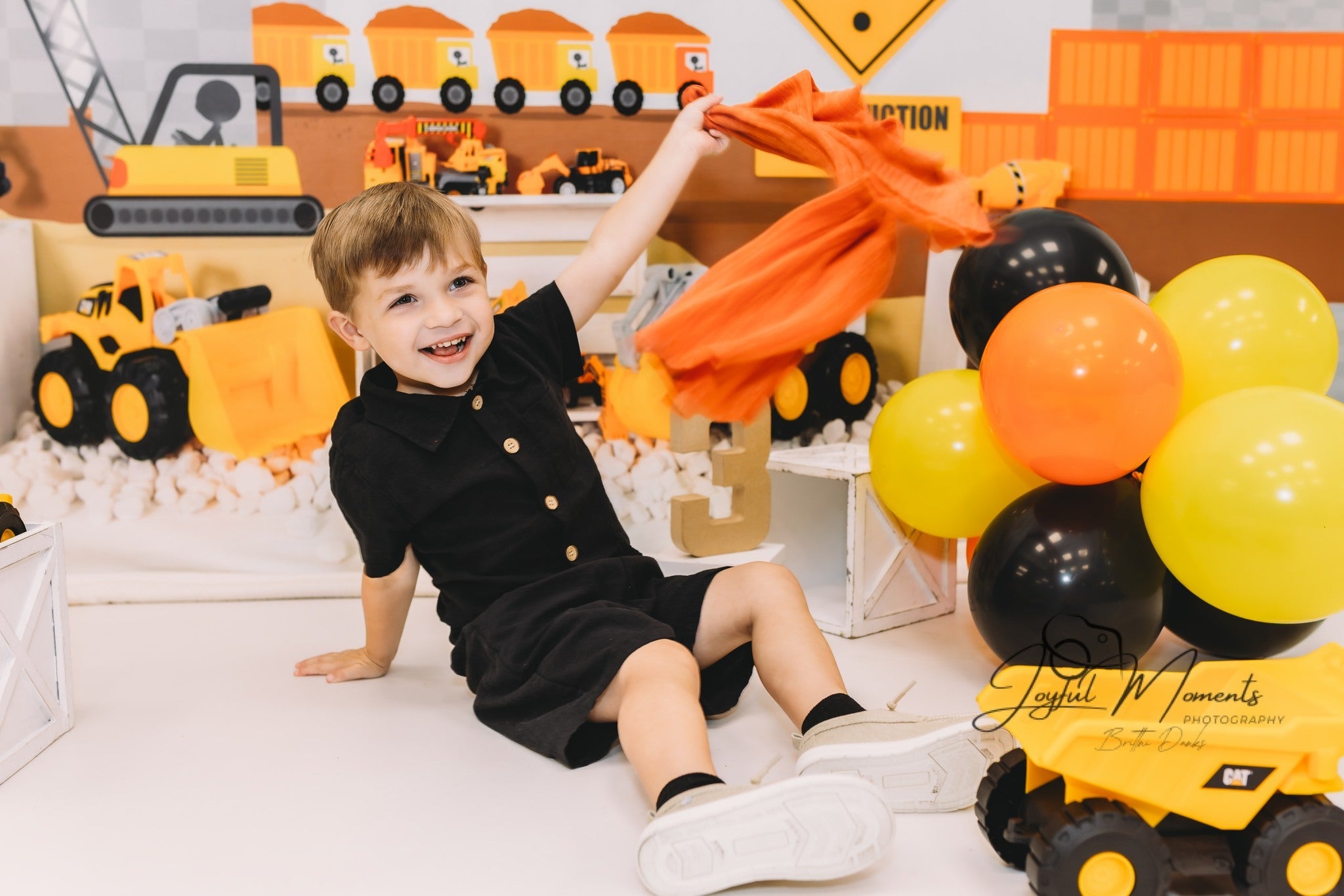 Kids Photo Backdrop Construction Trucks Toy Display Newborn Backdrop UK MRR9-9