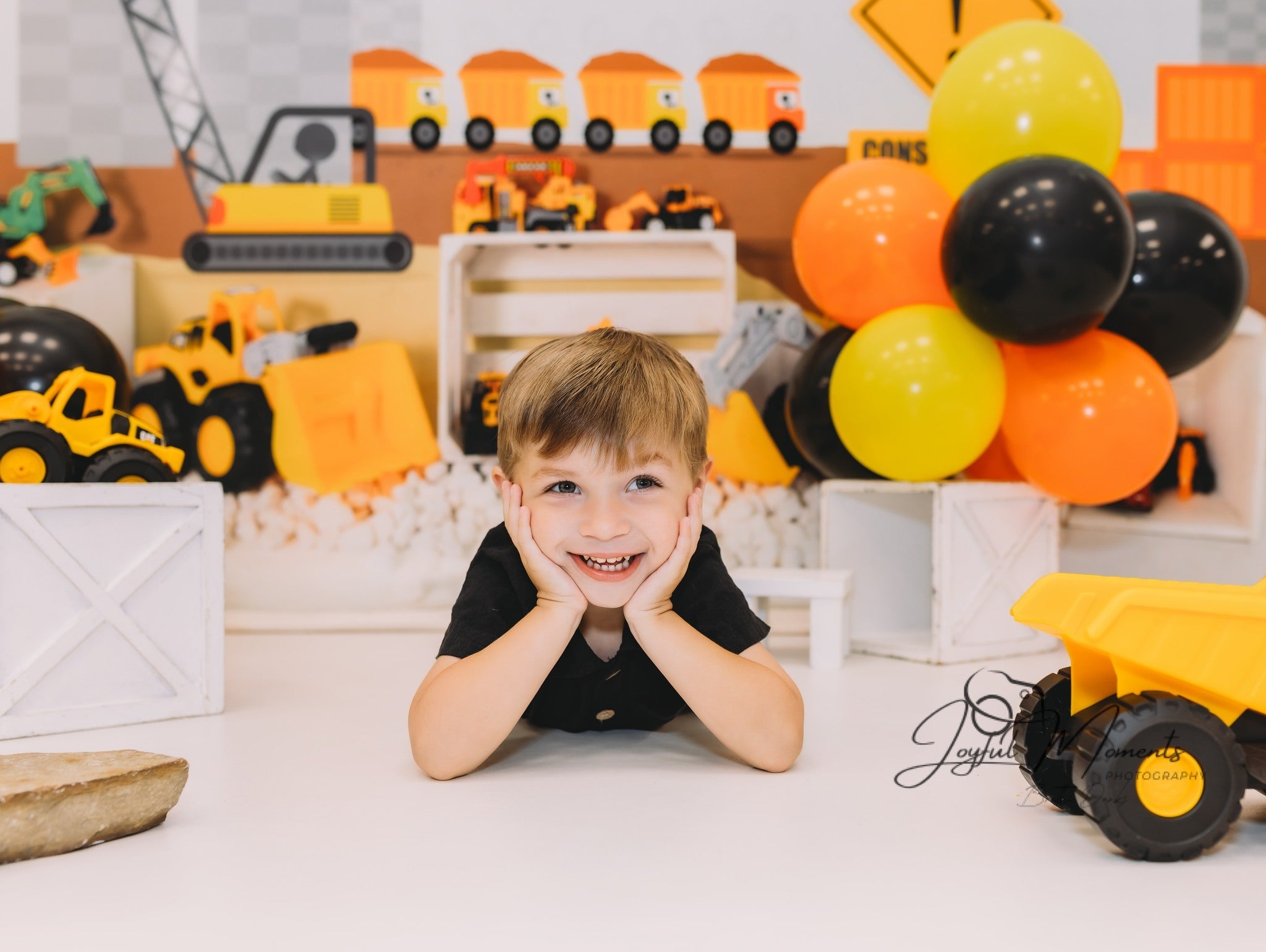 Kids Photo Backdrop Construction Trucks Toy Display Newborn Backdrop UK MRR9-9